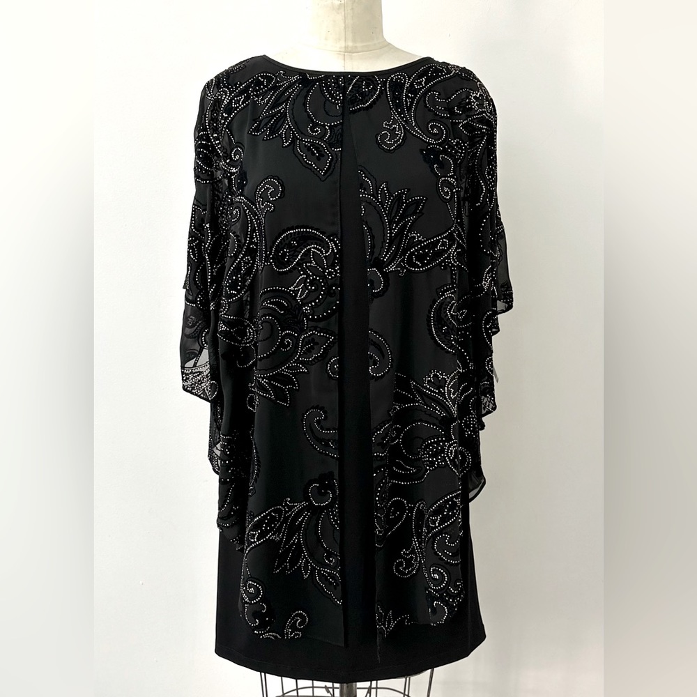 NWT JM Studio Glitter and Flocking Overlay Dress size 8